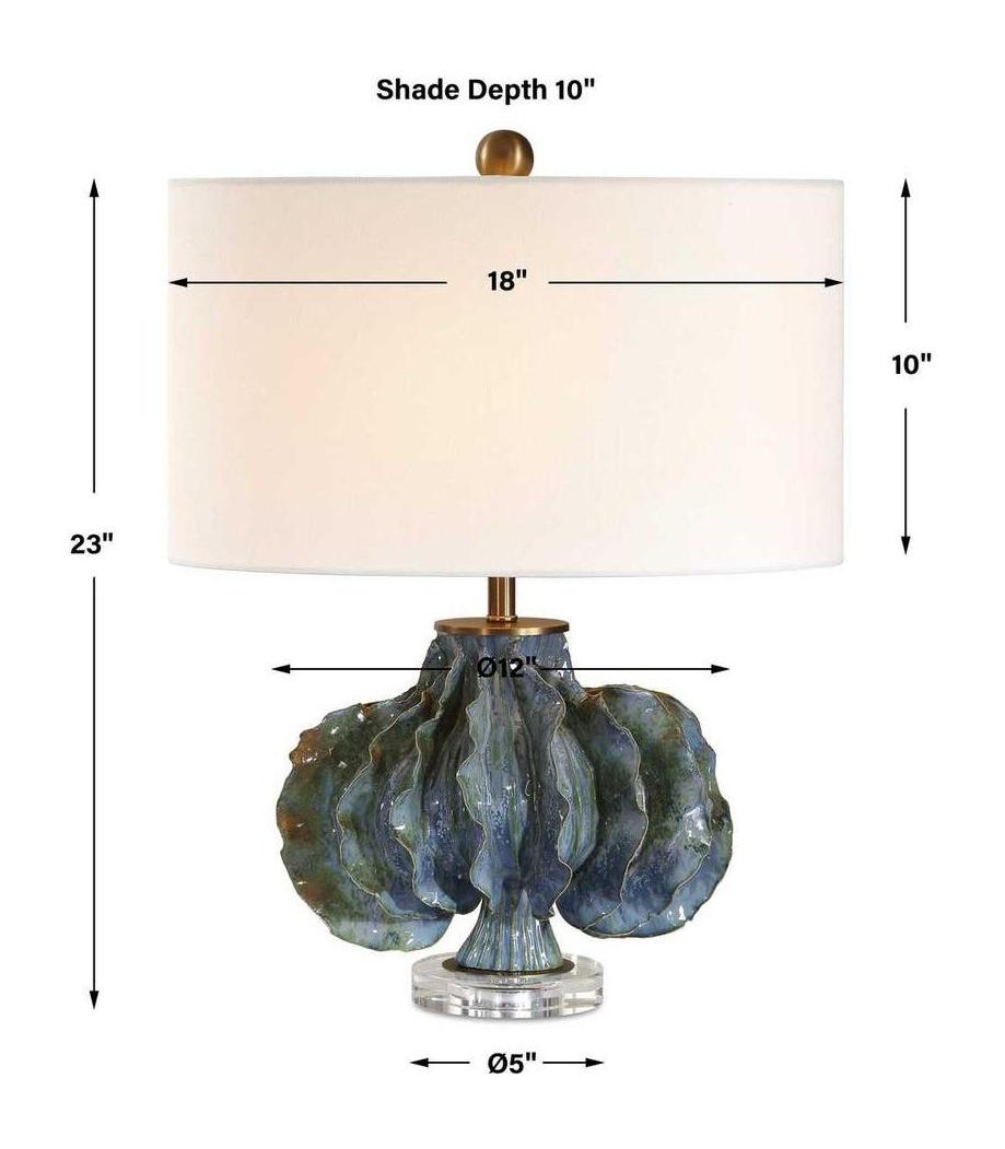 Uttermost Ruffle Up Blue Green Table Lamp