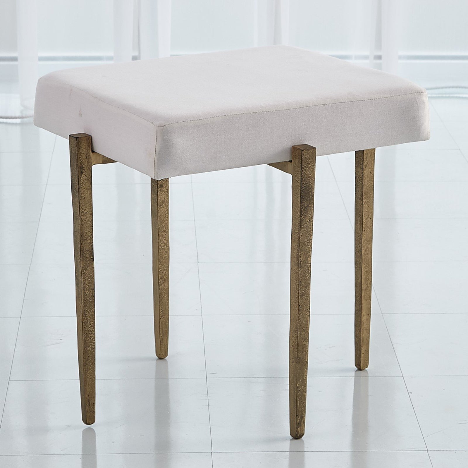 Global Views Gold Muslin Antique Cushion Laforge Bench