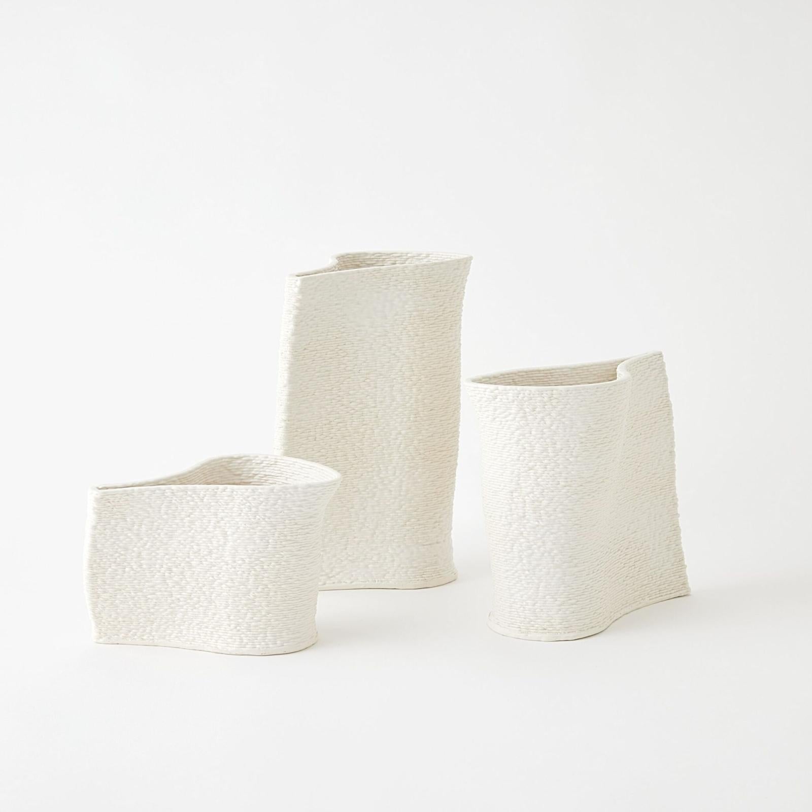 Global Views Windy Matte White Vase