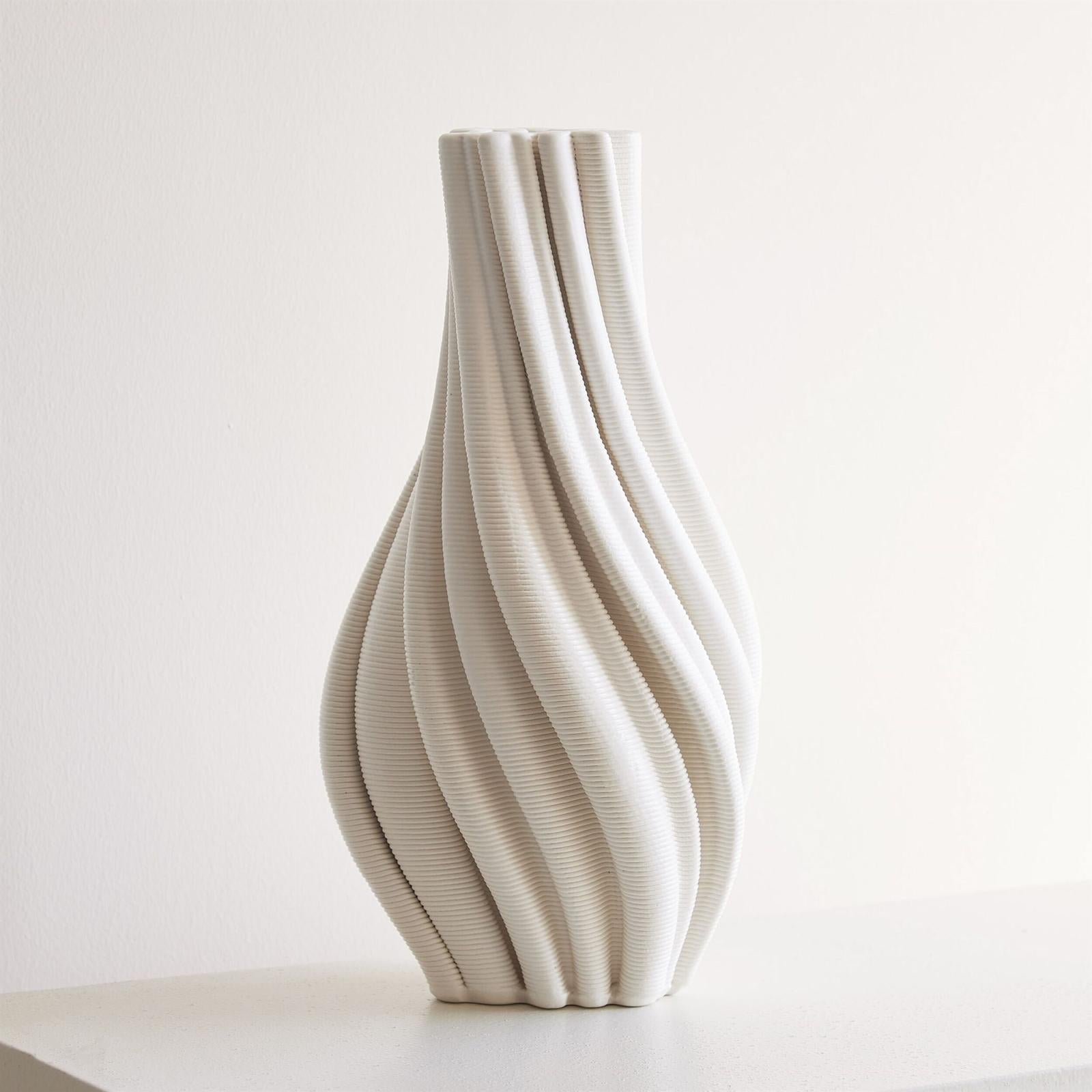 Global Views Odally Printed Matte White Vase