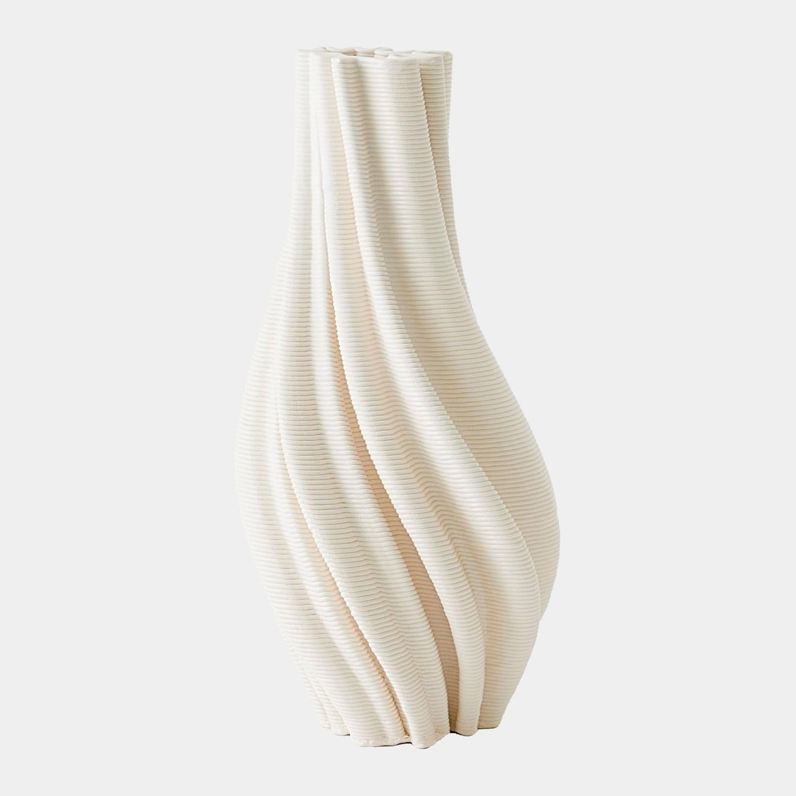 Global Views Odally Printed Matte White Vase