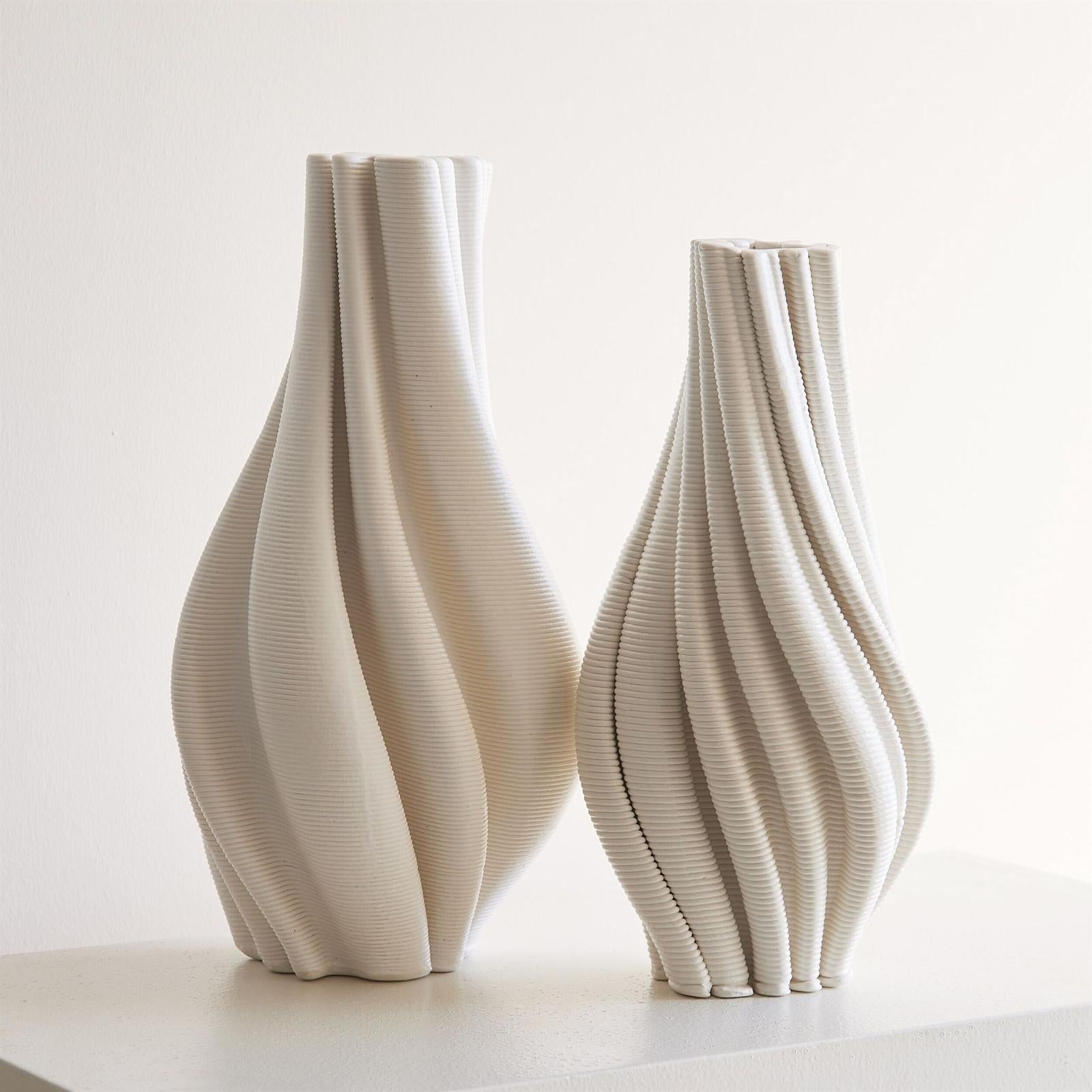 Global Views Odally Printed Matte White Vase