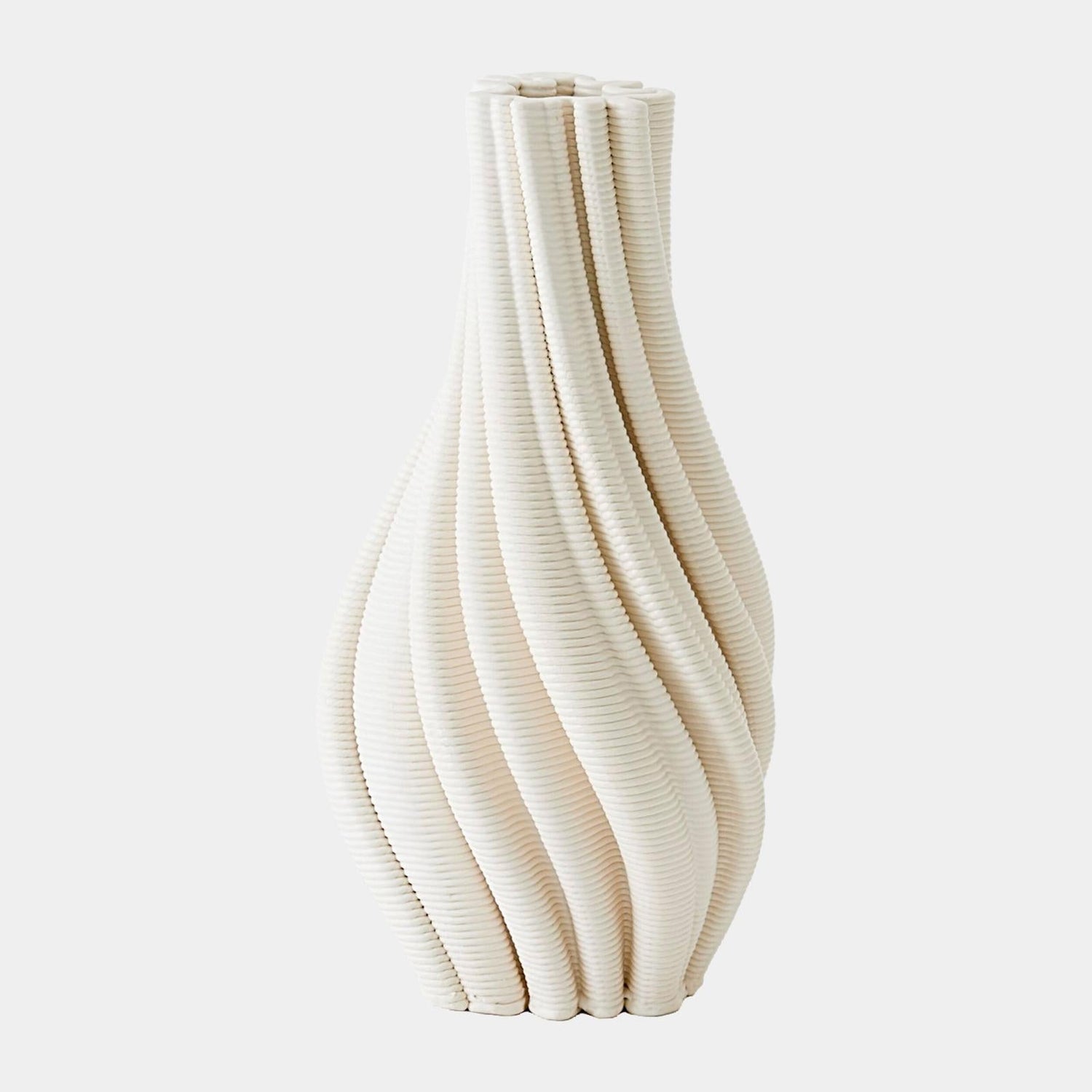 Global Views Odally Printed Matte White Vase