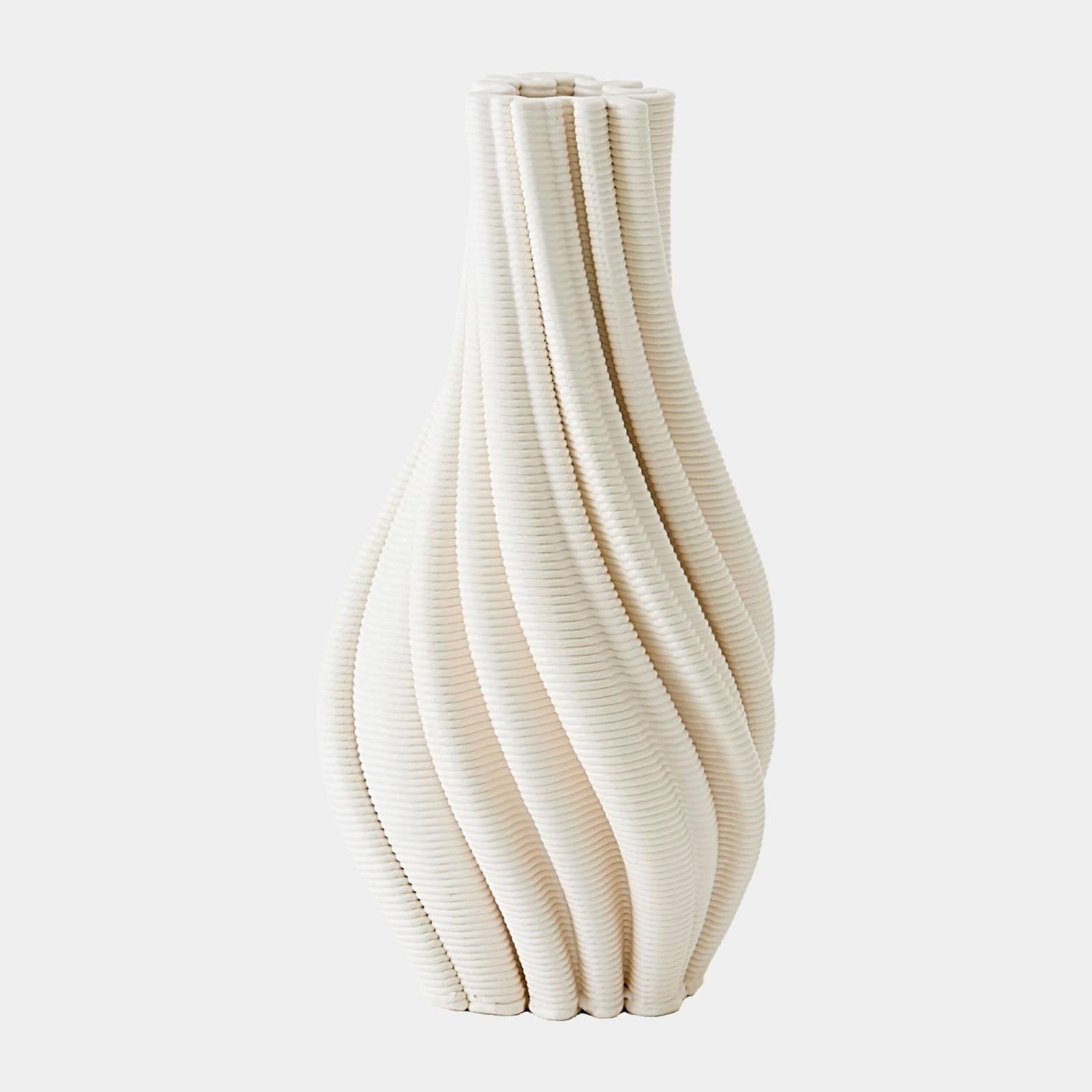 Global Views Odally Printed Matte White Vase