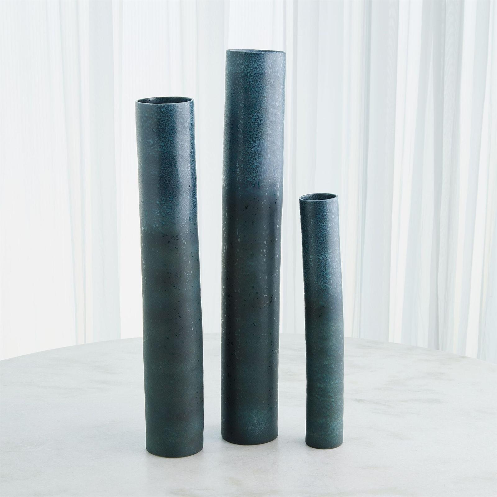 Global Views Teeter Reactive Blue Vase
