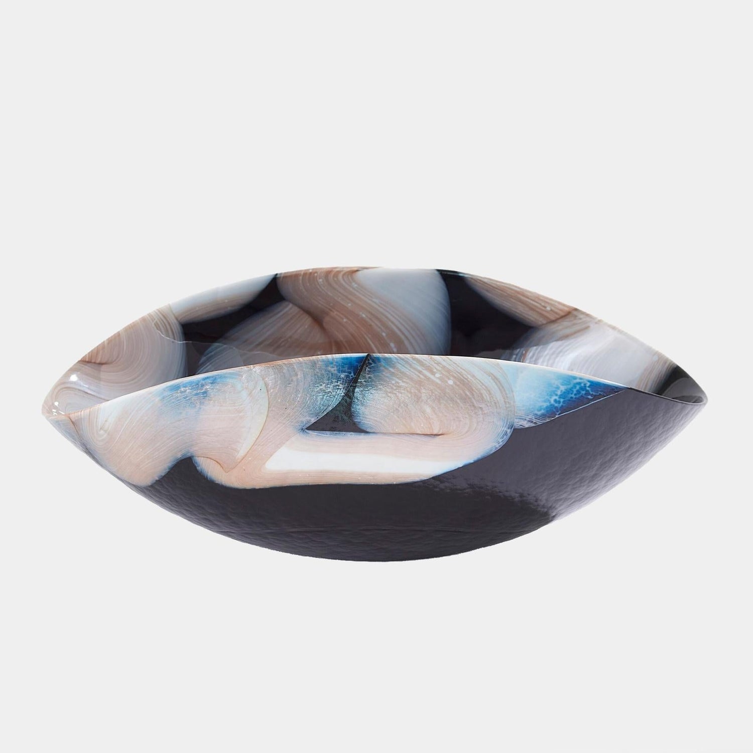 Global Views Swoon Black Beige Bowl and Charger