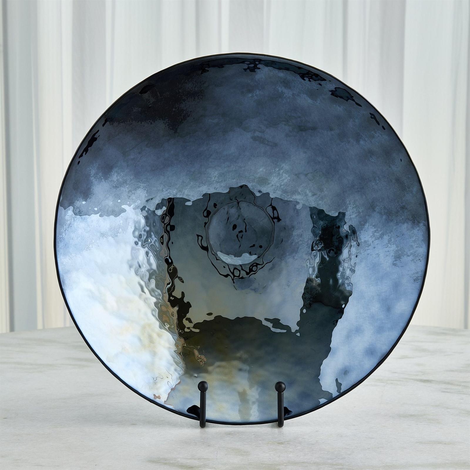 Global Views Obsidian Metallic Black Plate and Charger