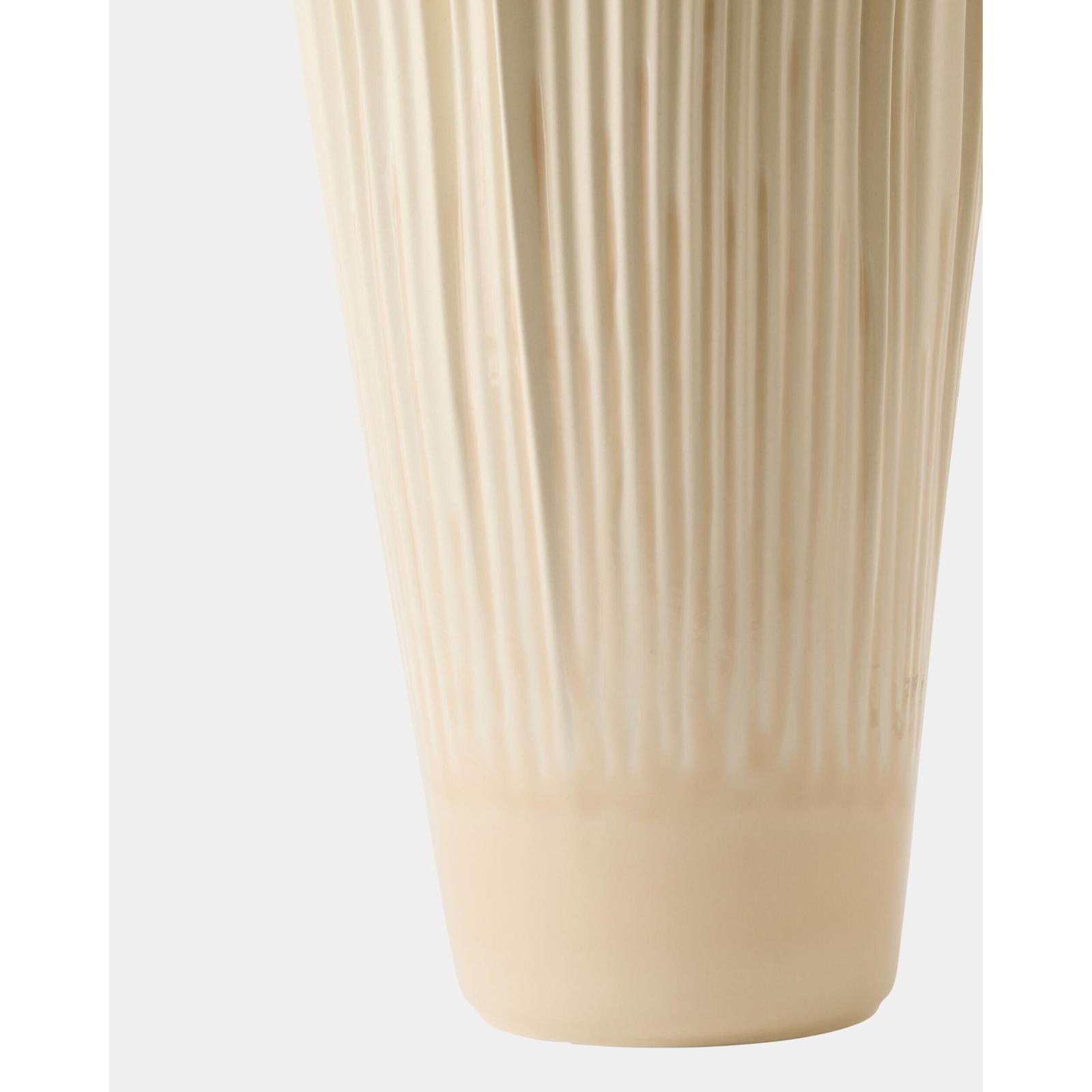Global Views Pleated Vase Drip Cream