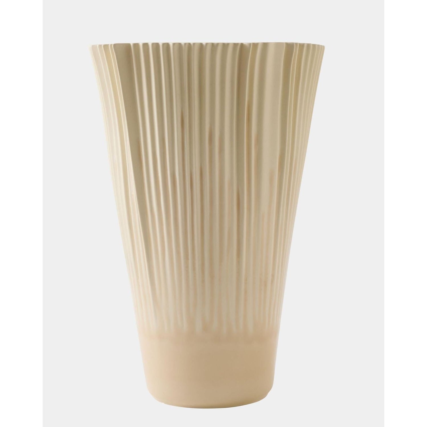Global Views Pleated Vase Drip Cream