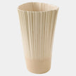 Global Views Pleated Vase Drip Cream