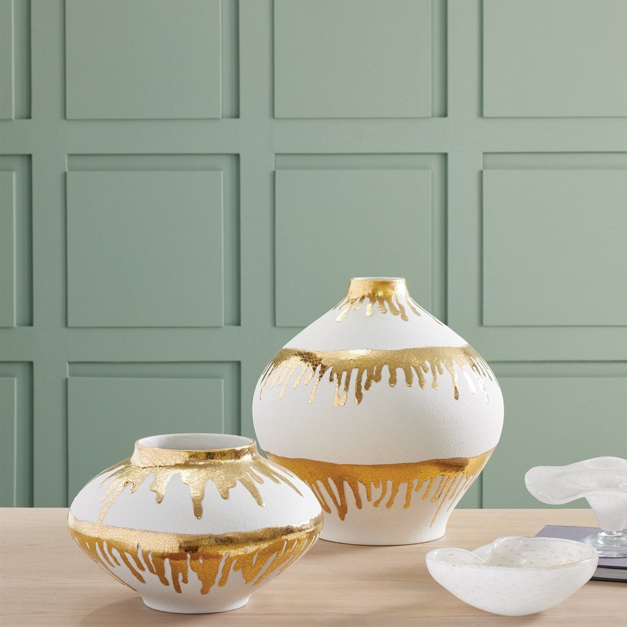 Global Views Gold Drips Nuove Vase by Ashley Childers