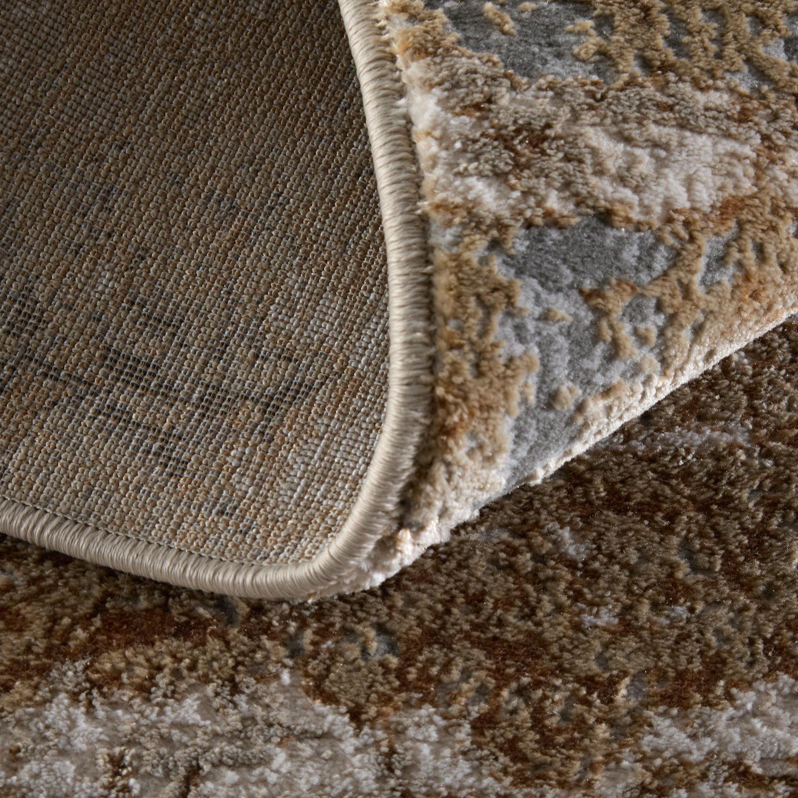 Feizy Aura 3567F Modern Abstract Rug in Ivory/Gold/Gray