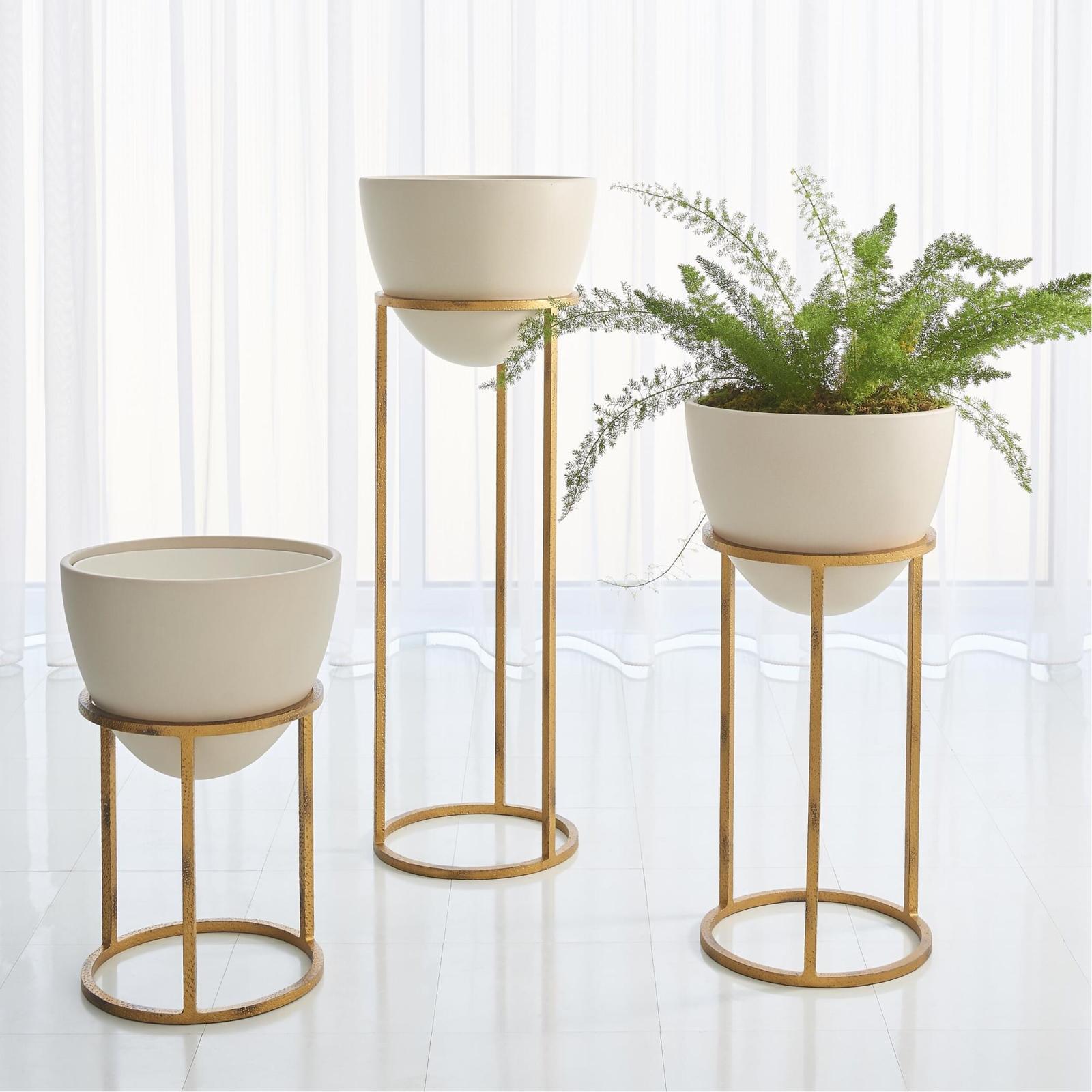 Global Views Wise Egg Antique Gold Leaf Planter