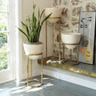 Global Views Wise Egg Antique Gold Leaf Planter