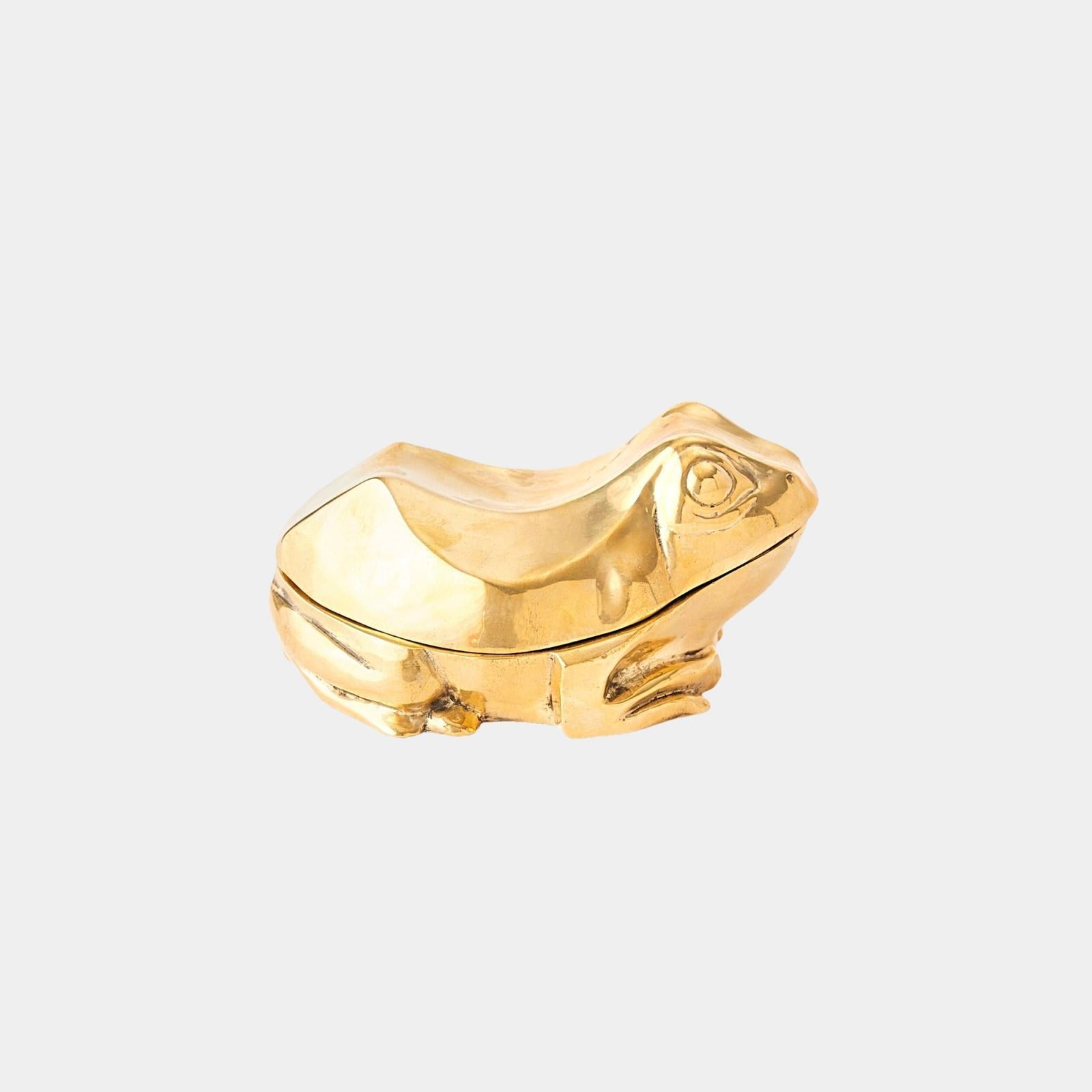 Global Views Solid Brass Frog Box
