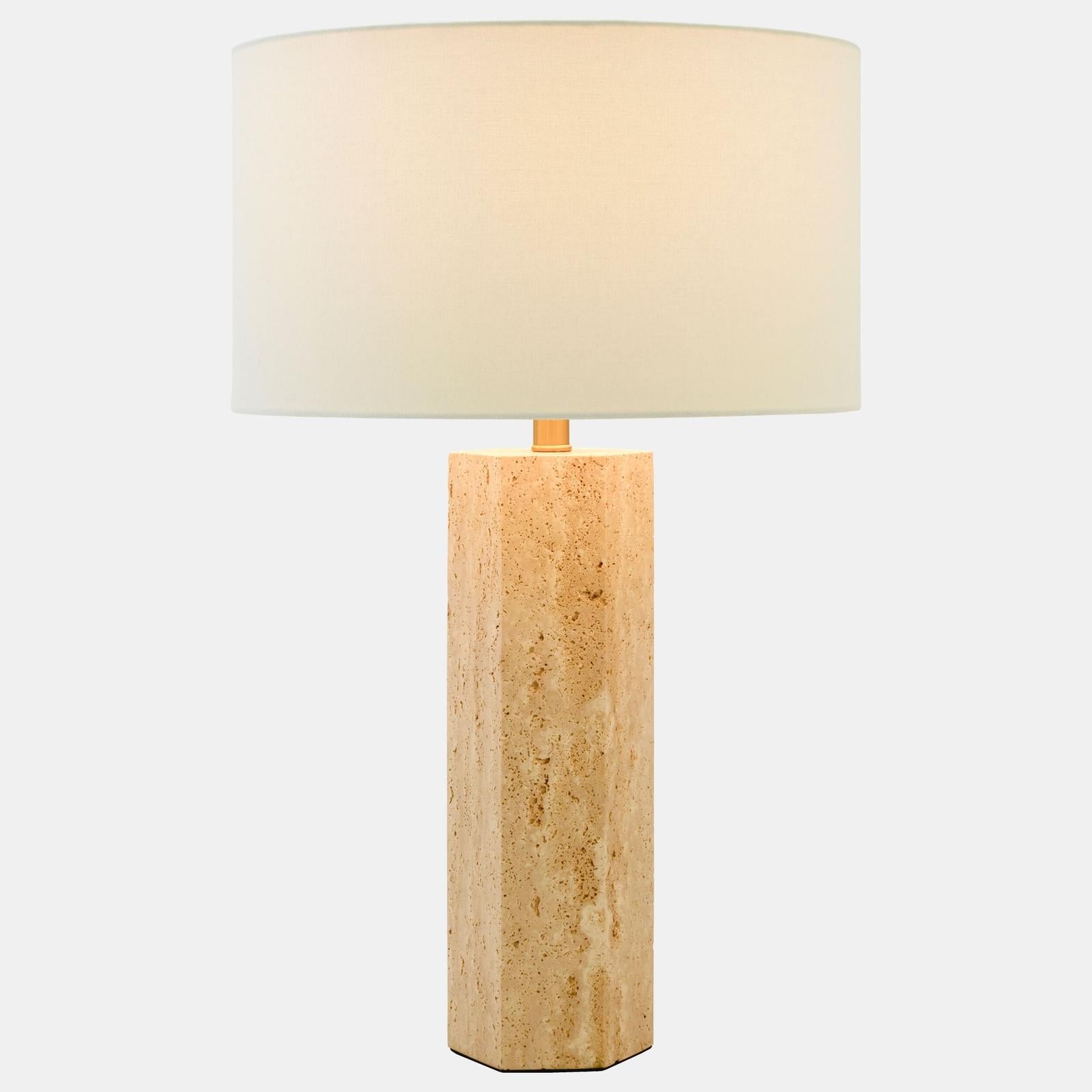 Global Views Viola Travertine Carved Lamp