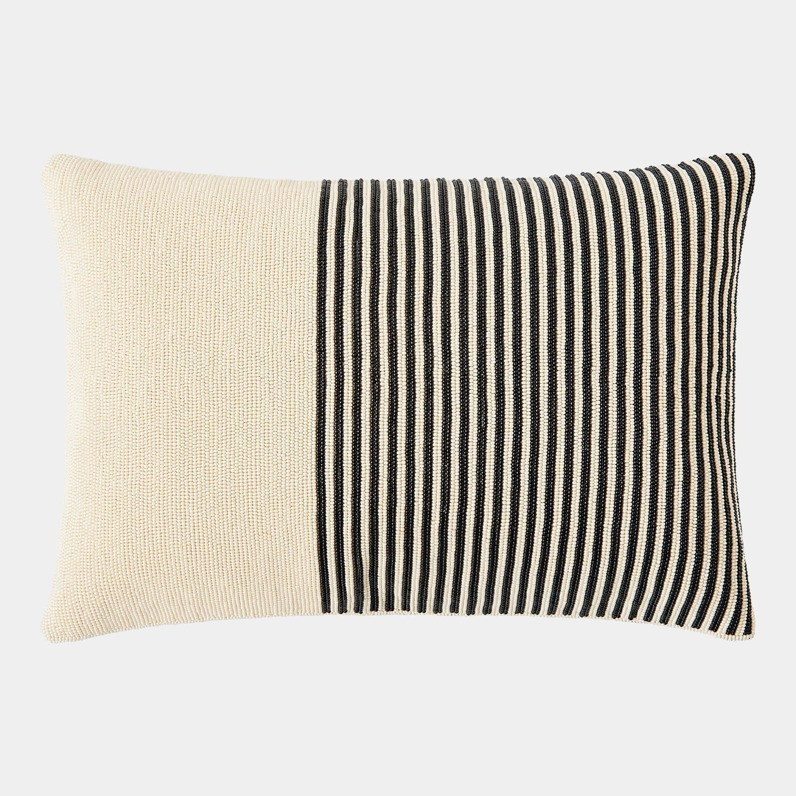 Global Views Striped Beaded Lumbar Pillow Clearance