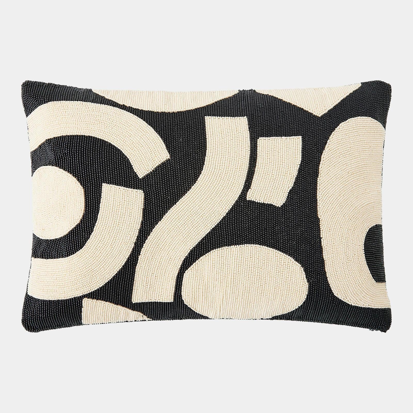 Global Views Puzzle Beaded Lumbar Pillow