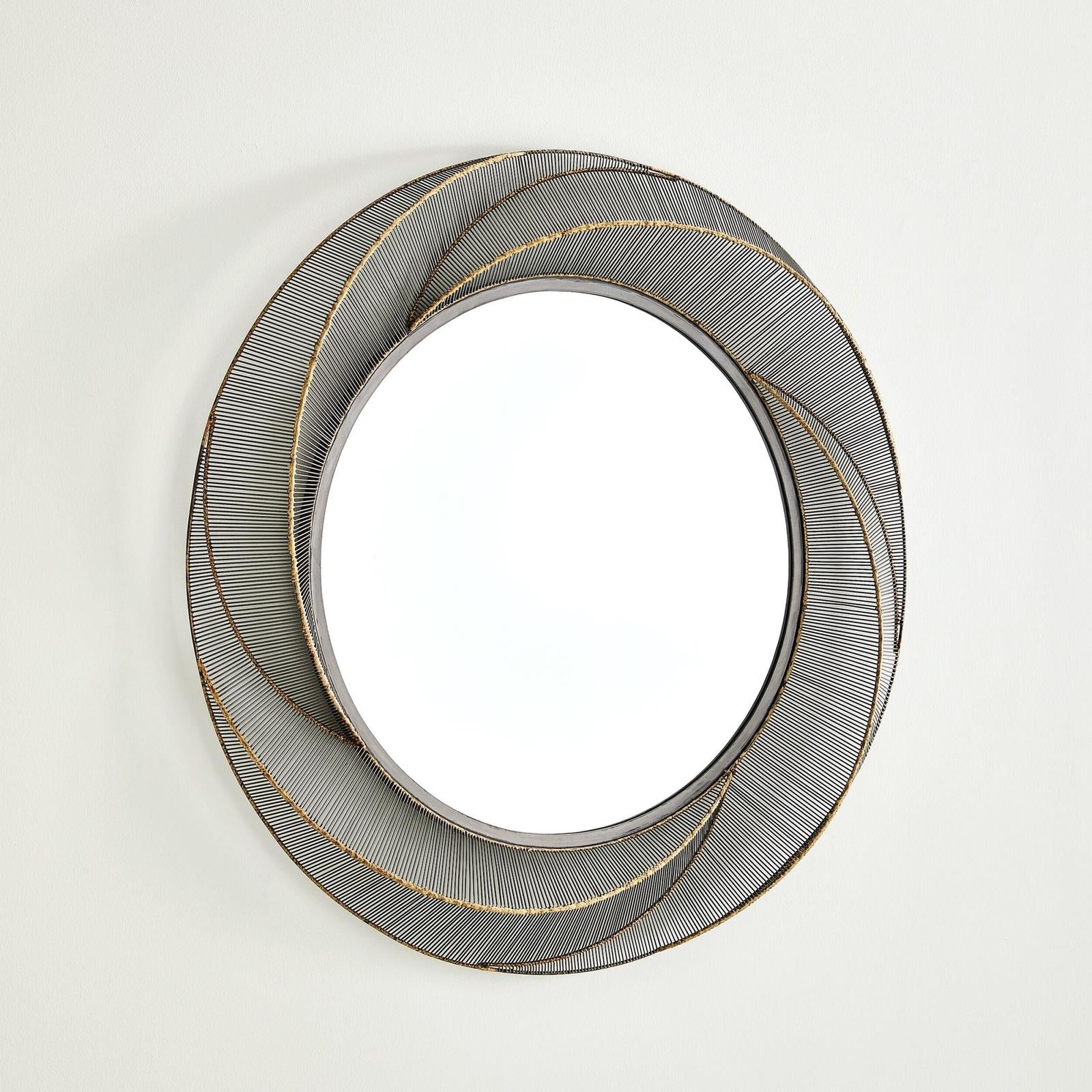 Global Views Whip Iron & Braised Brass Wire Mirror
