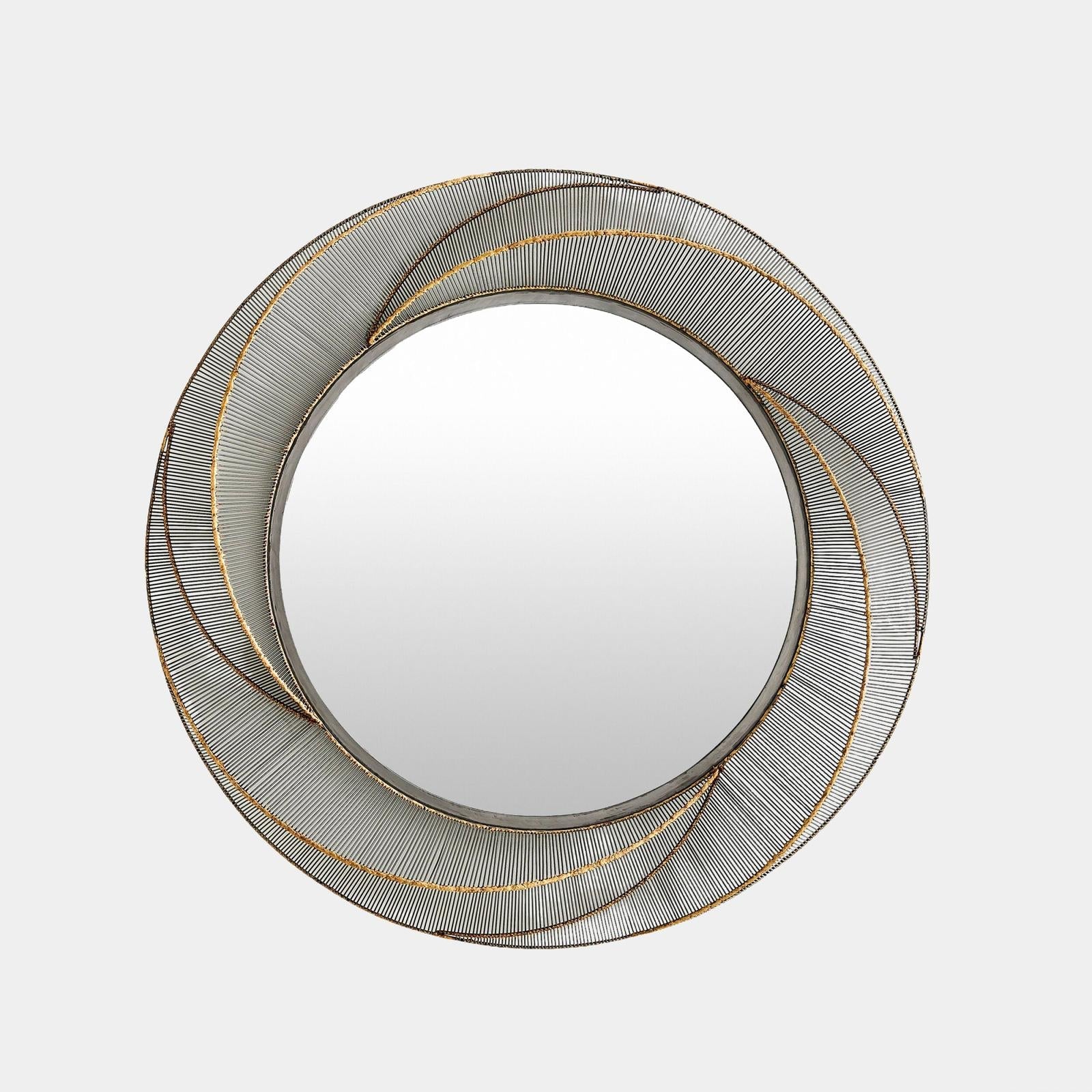 Global Views Whip Iron & Braised Brass Wire Mirror