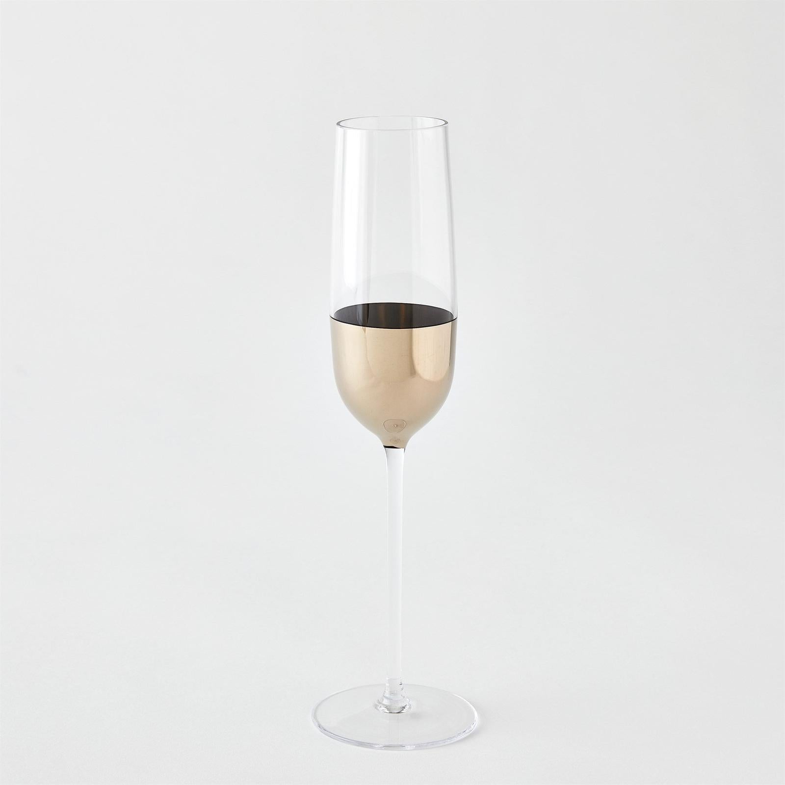 Global Views Metallic Orb Champagne Flute