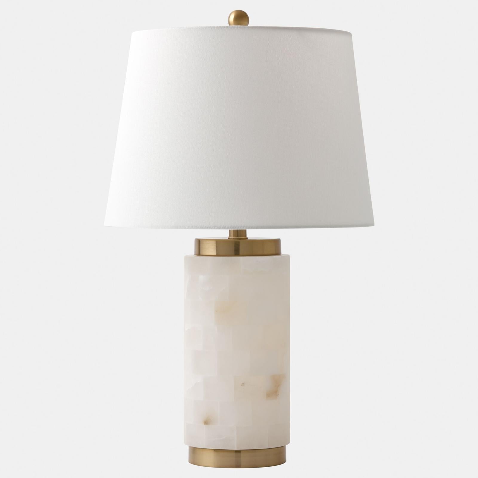 Global Views Hillary Cylinder Alabaster Lamp
