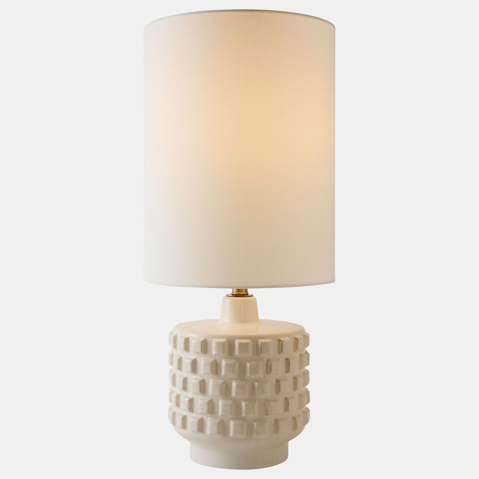 Global Views Otto Carved Beige Ceramic Lamp