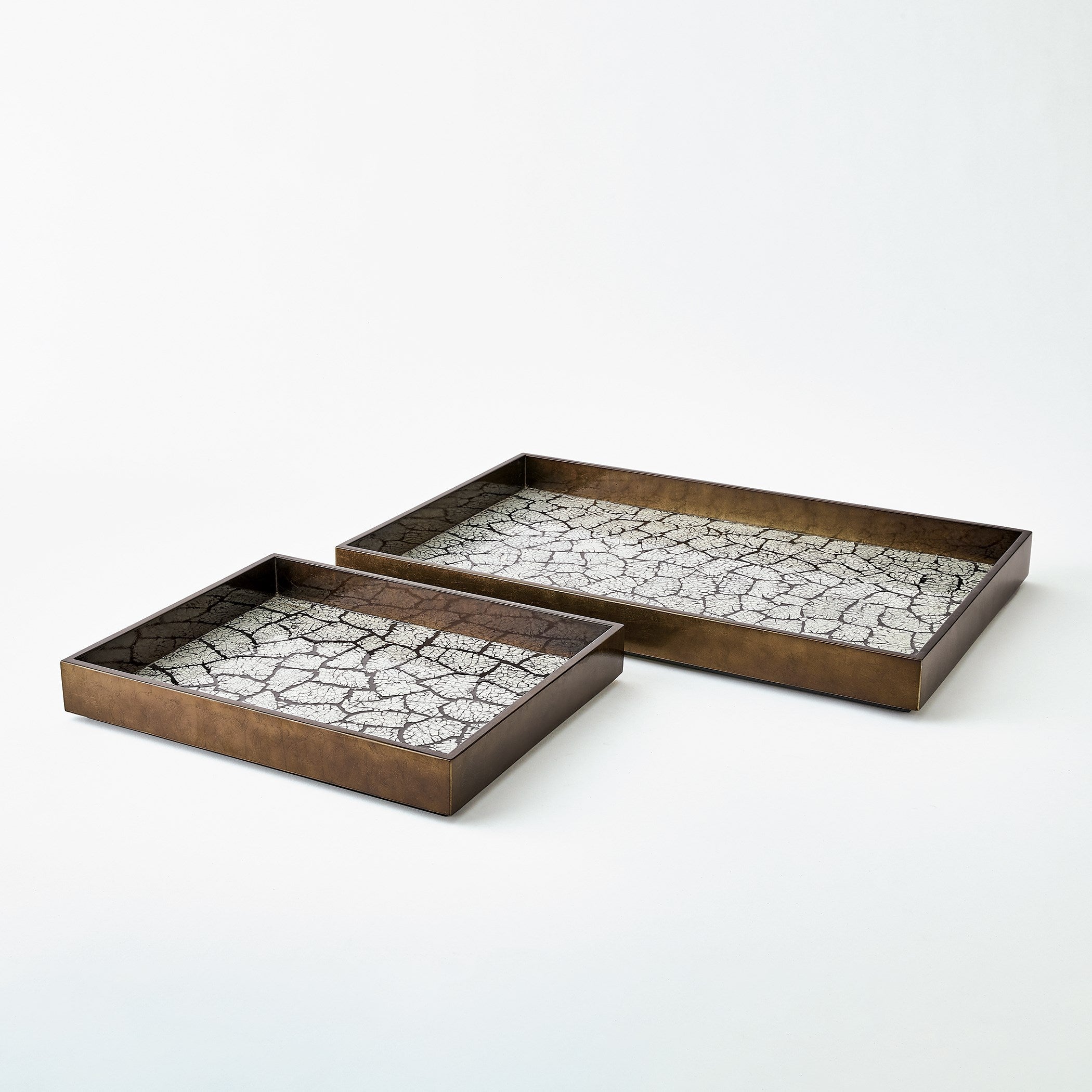 Global Views Antique Gold Leaf Eggshell Tray