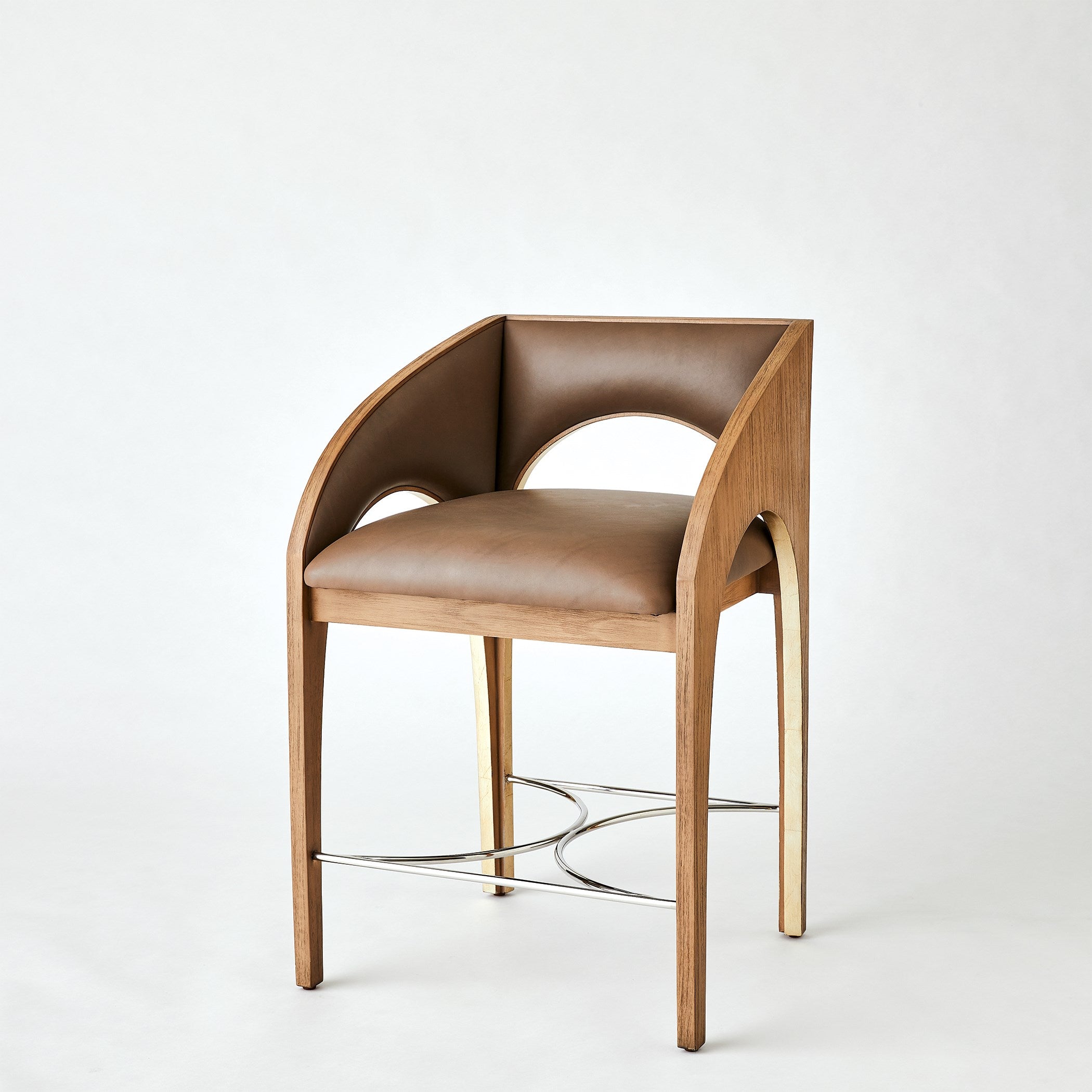 Global Views Arches Nutmeg Counter Stool