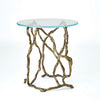 Global Views Antique Brass Twistwood Side Table