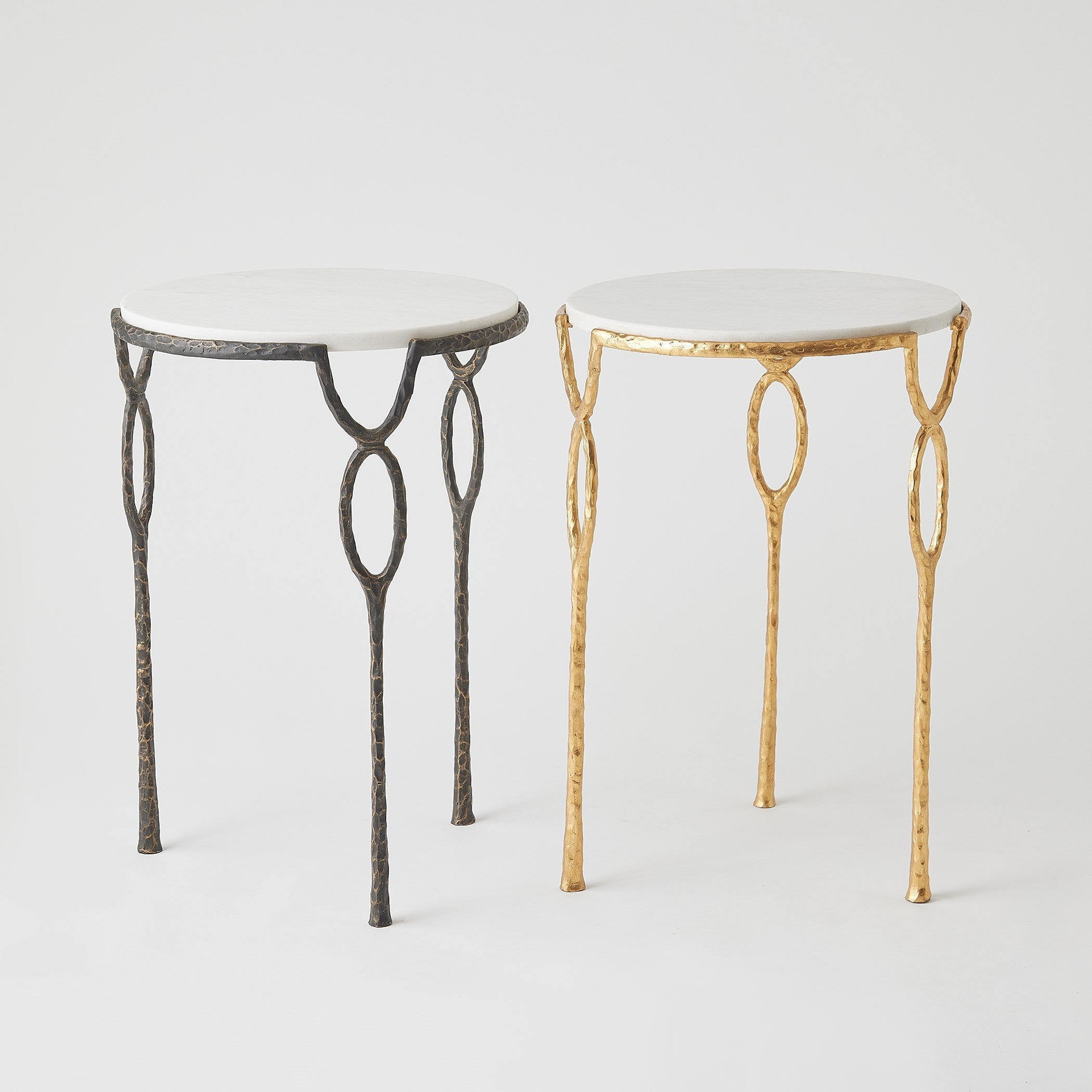 Global Views Gold Leaf Chiseled Loop Table