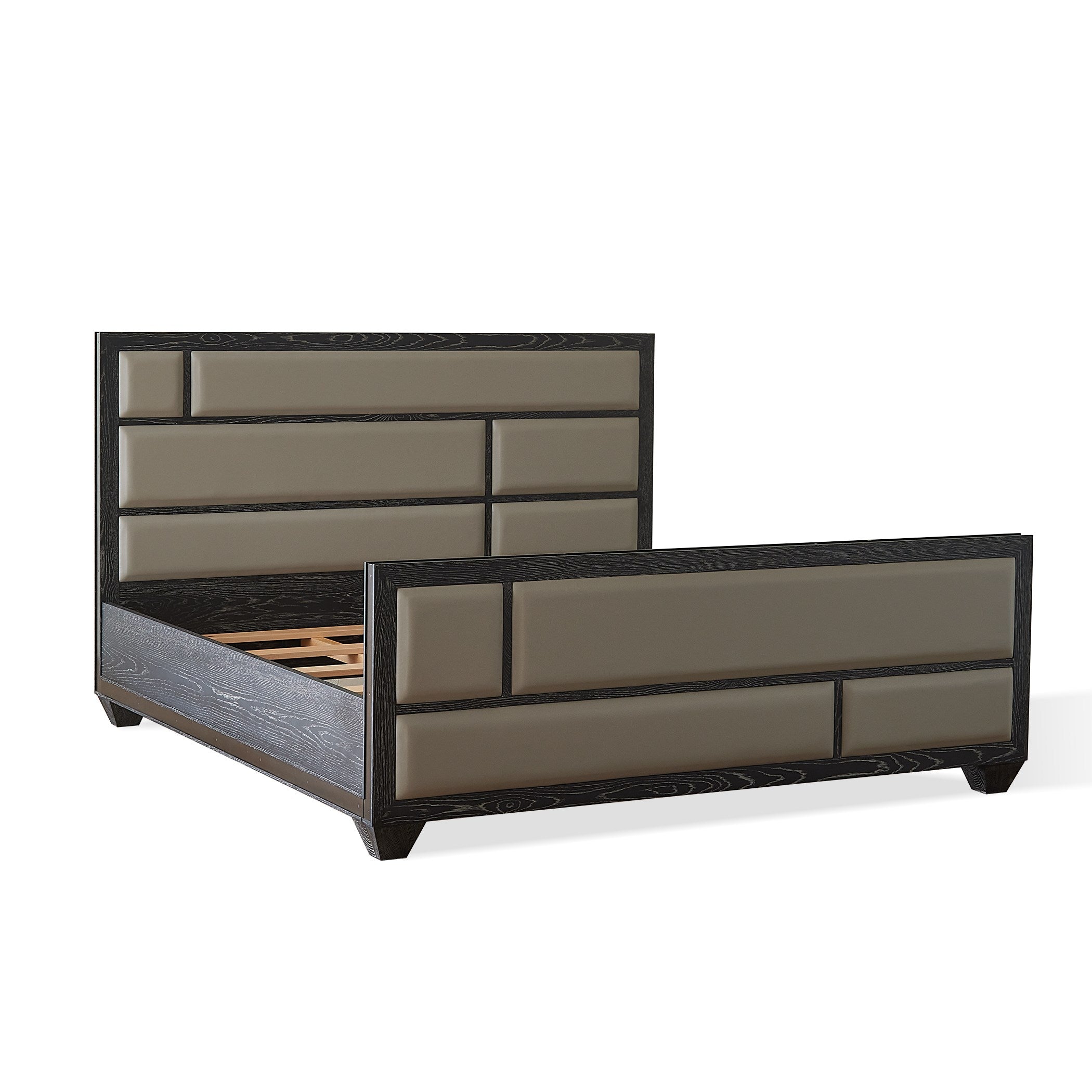 Global Views Bed Black Cerused Oak Brazil Bed