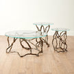 Global Views Antique Brass Twistwood Side Table