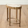 Global Views Vintage Brass Calacatta Gold Marble Liberty Accent Table