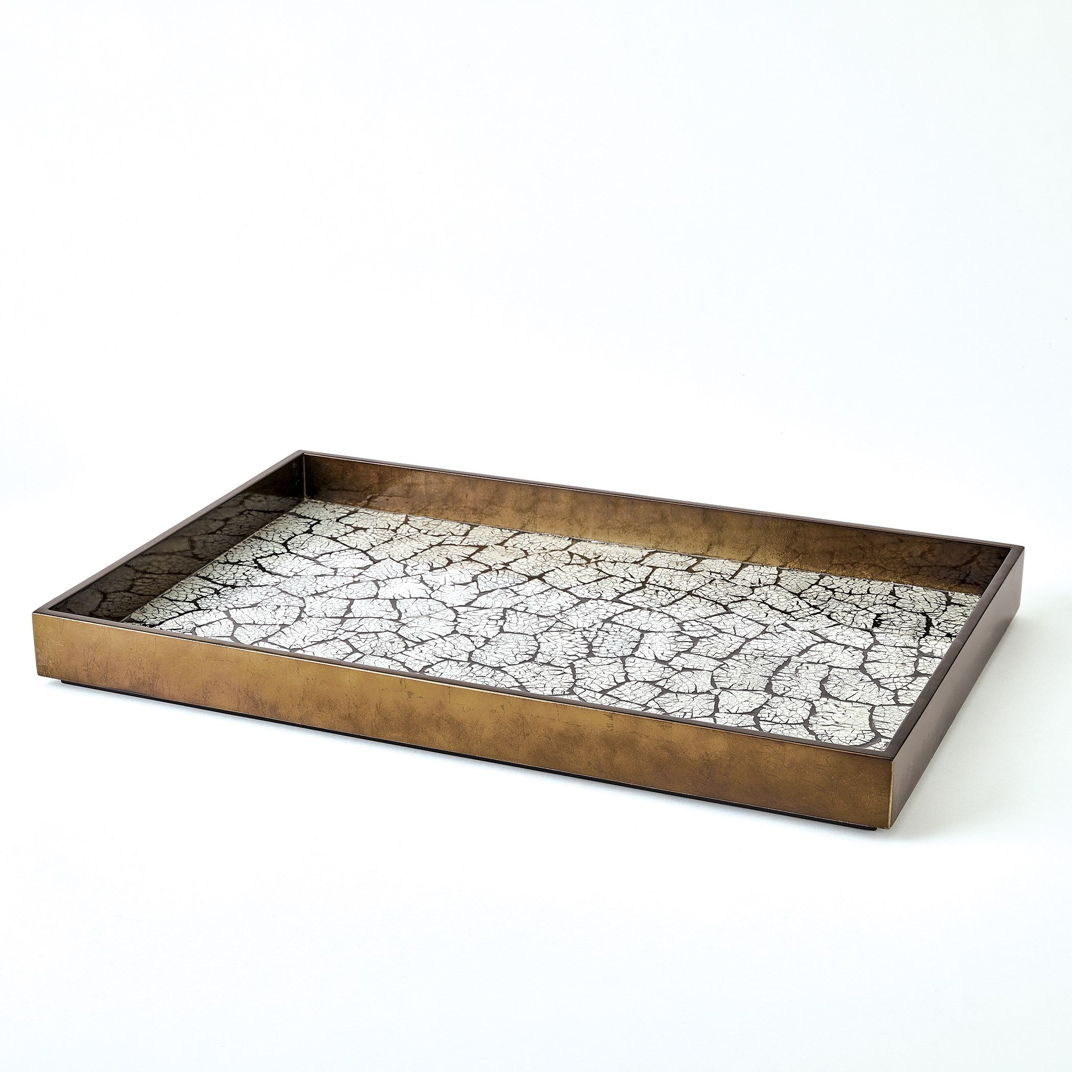 Global Views Antique Gold Leaf Eggshell Tray