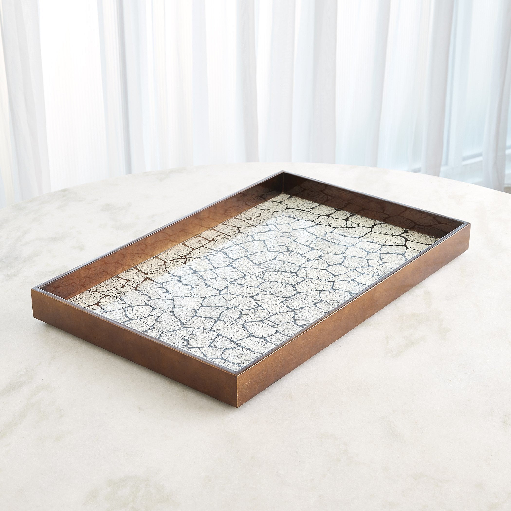 Global Views Antique Gold Leaf Eggshell Tray