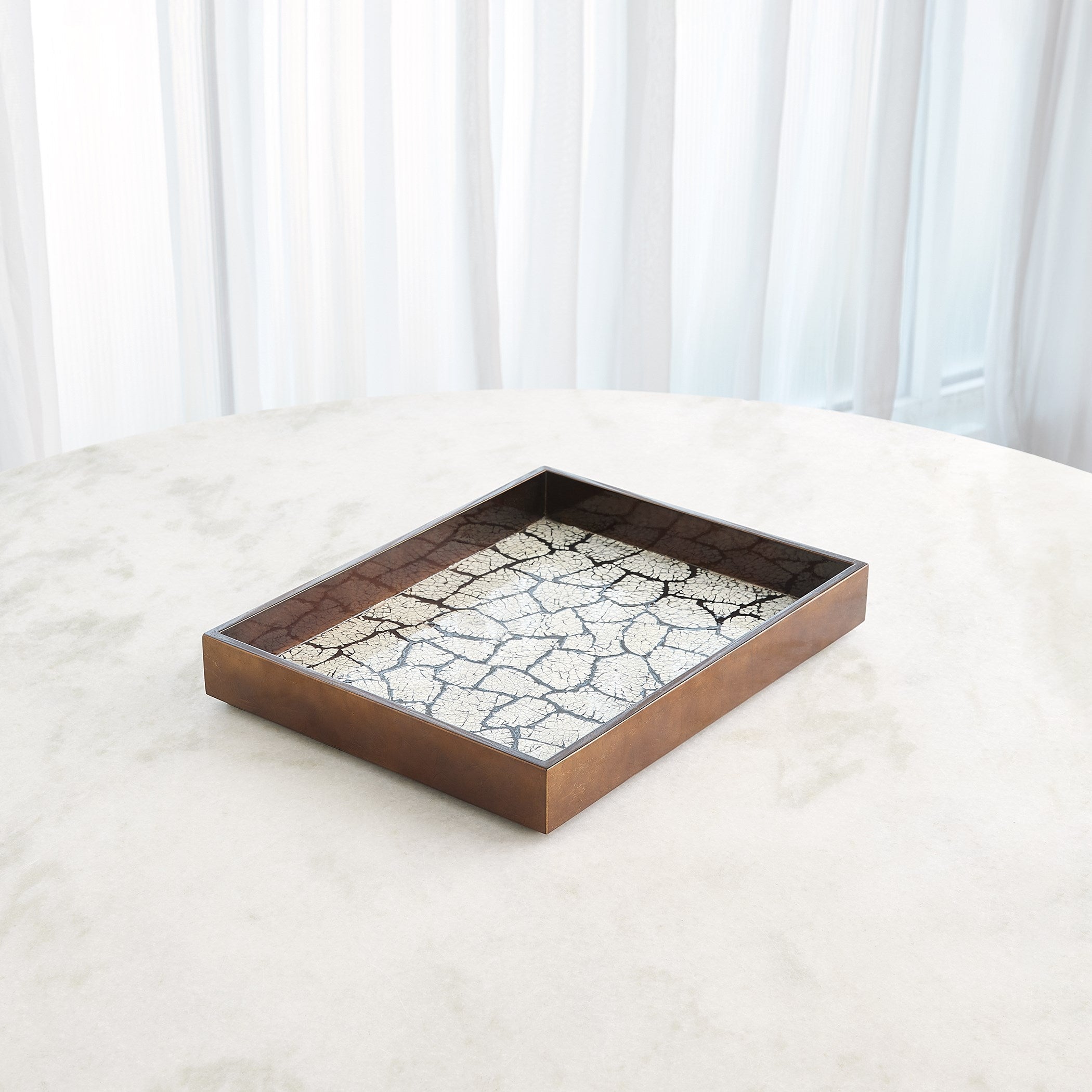 Global Views Antique Gold Leaf Eggshell Tray