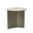Global Views Sundial Side Table, Travertine Top