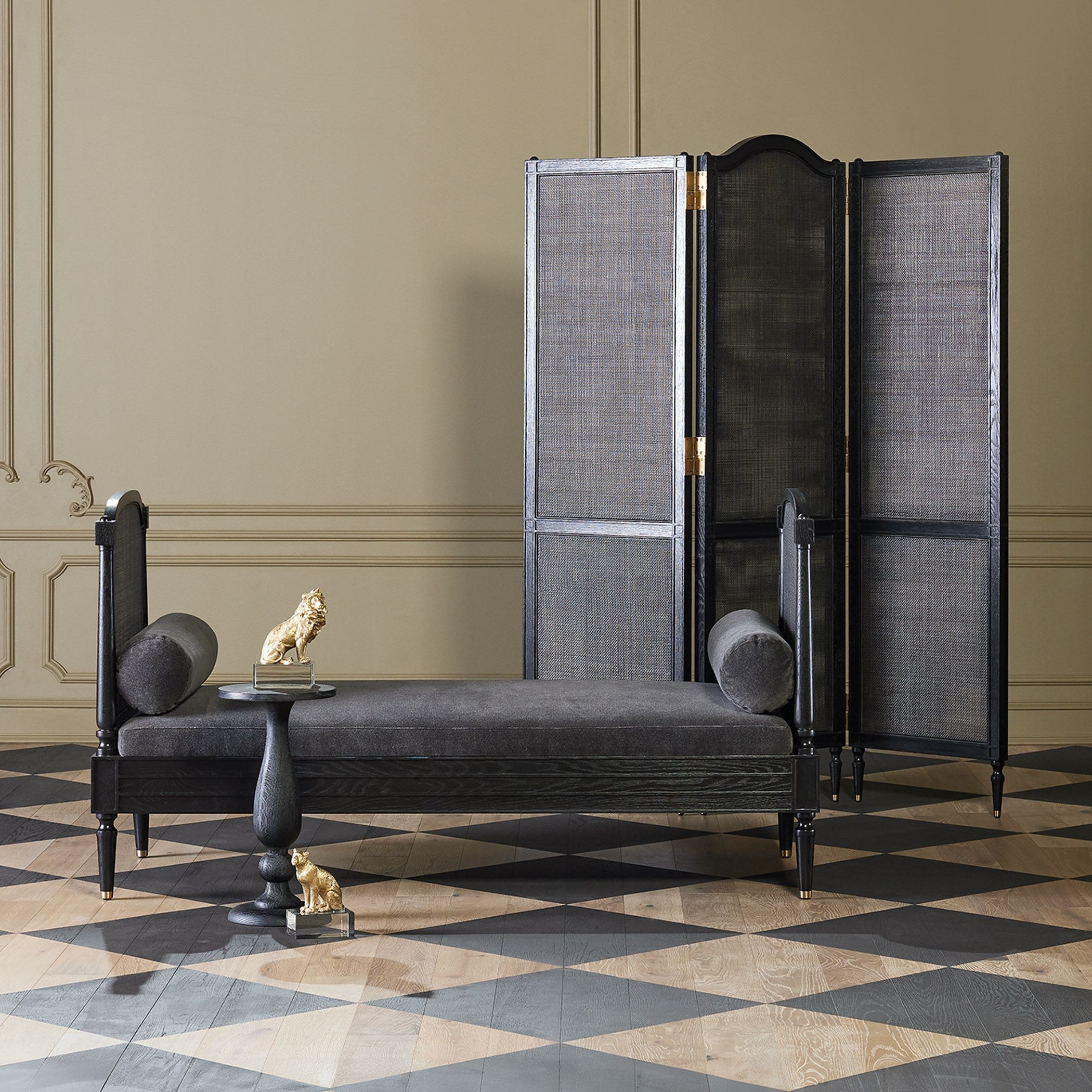 Global Views Blackened Oak Josephine Screen