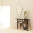 Global Views Brass Elongated Diamond Mirror