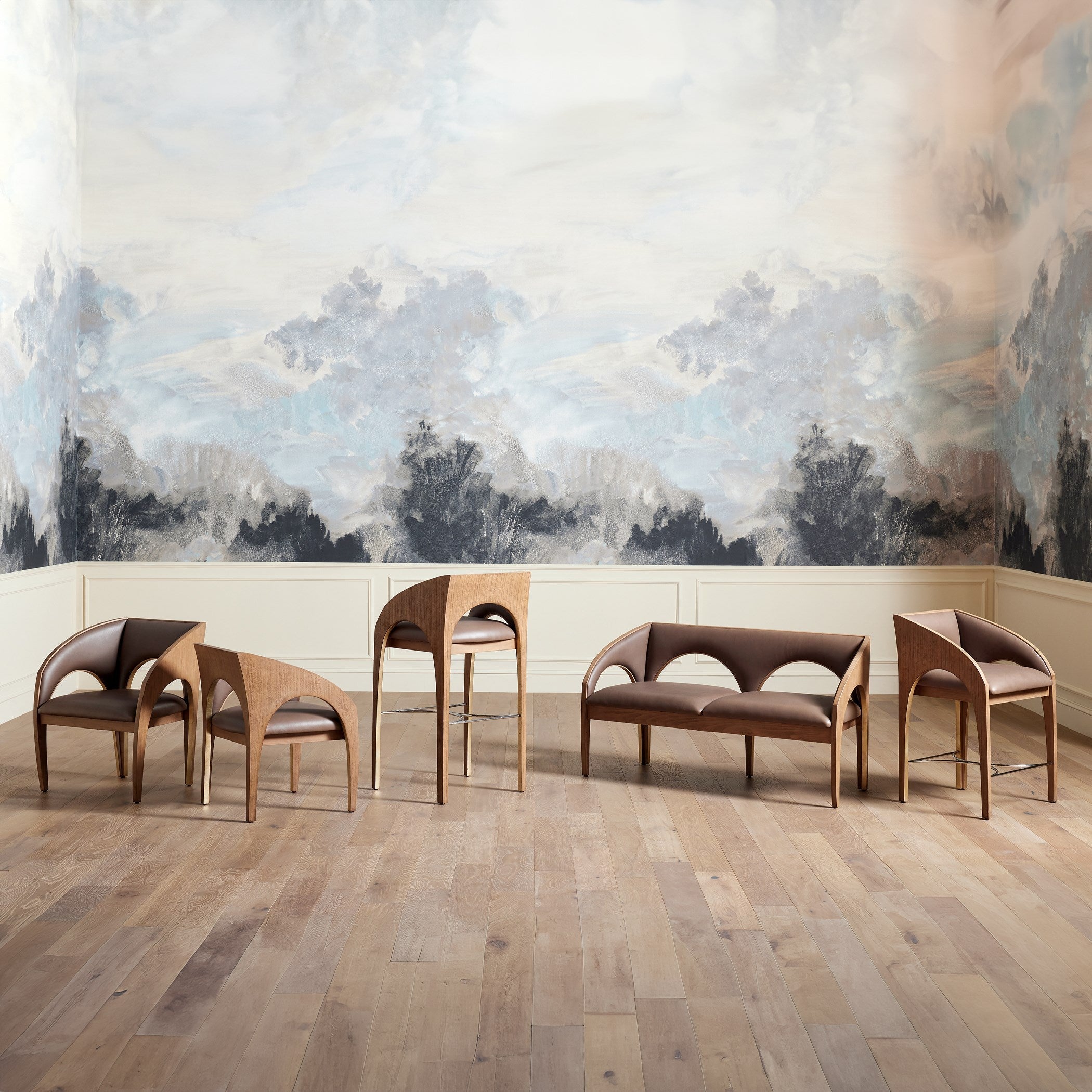 Global Views Champagne Arches Dining Chair