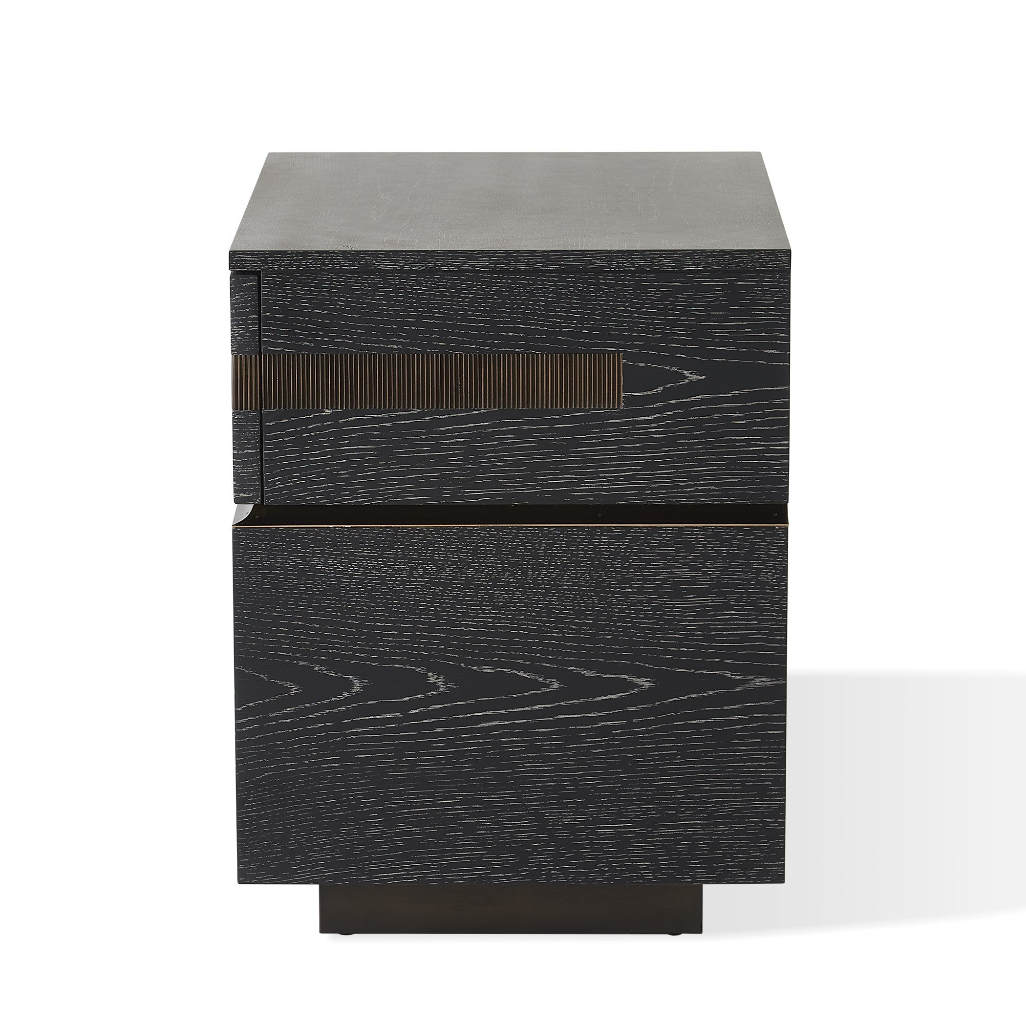 Global Views Black Cerused Oak Brazil Bedside Chest