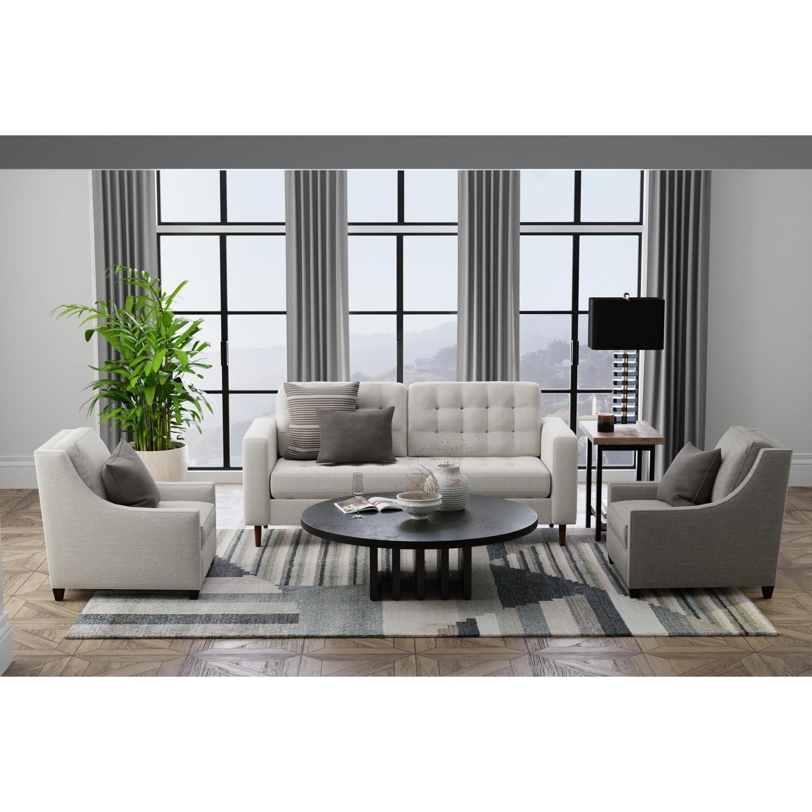 Feizy Richmond 39R4F Modern Abstract Rug in Ivory/Gray/Blue