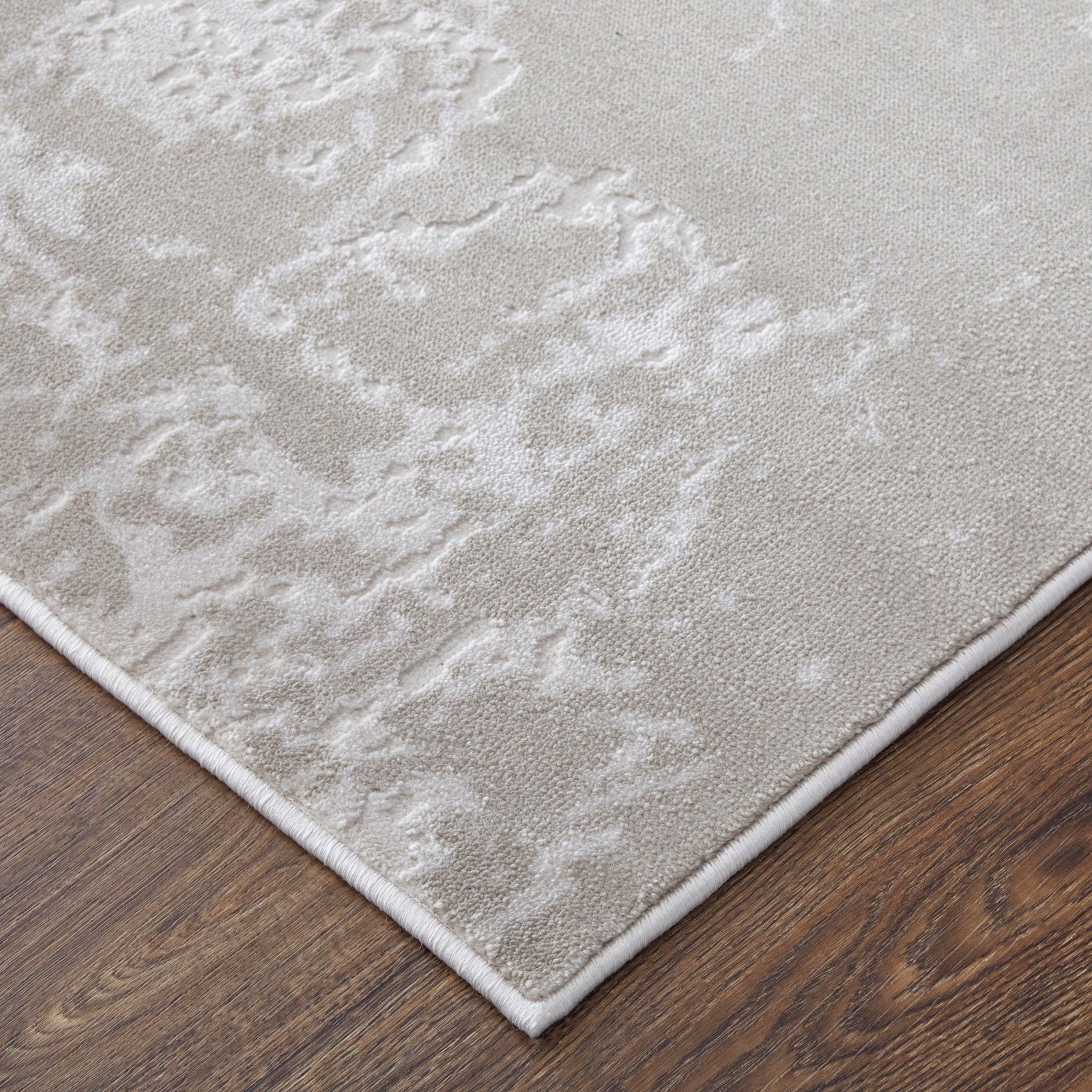 Feizy Prasad 39NAF Modern Abstract in Ivory/Taupe/Silver
