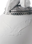 Lladro Herons Realm Covered Vase Figurine Silver Lustre