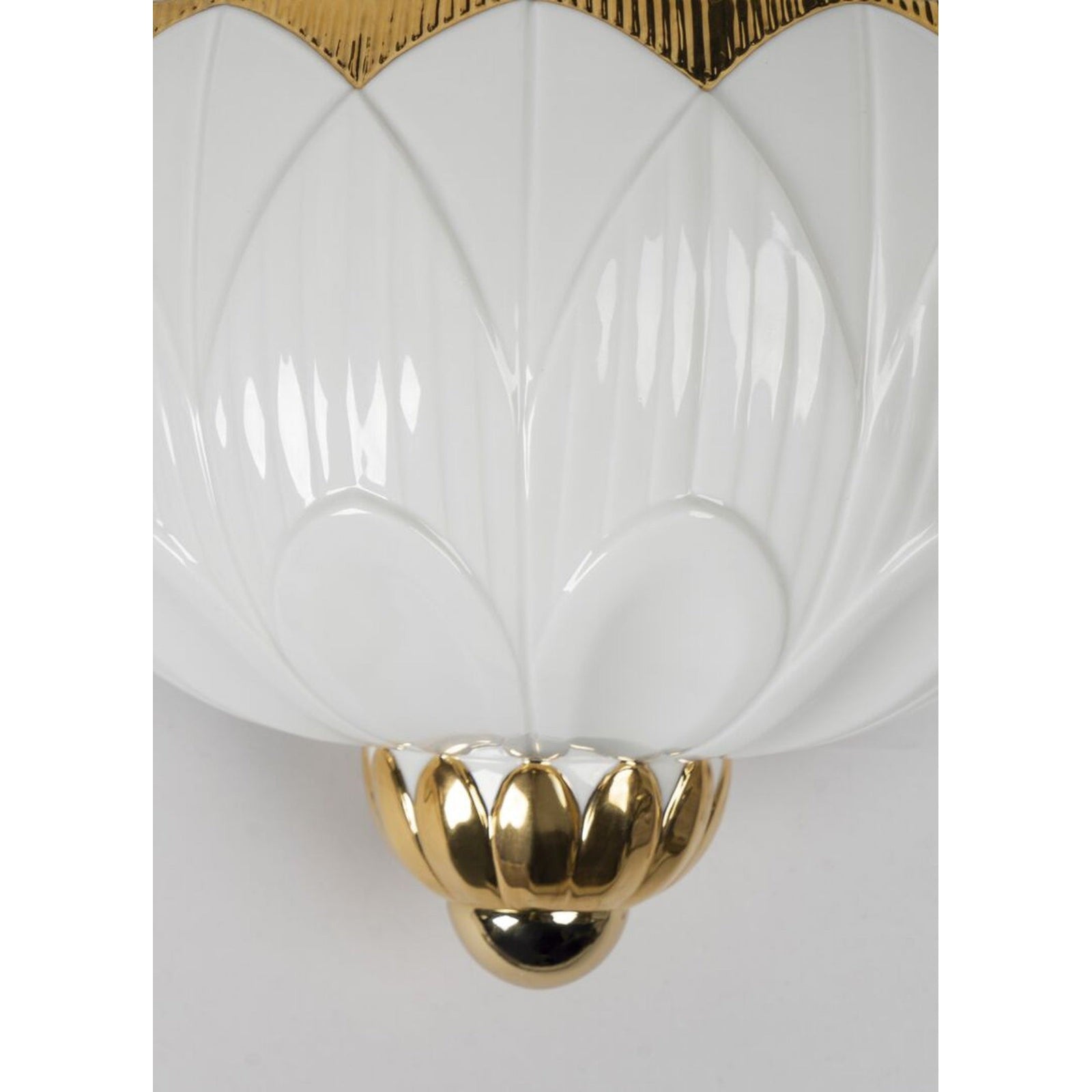 Lladro Ivy & Seed Wall Sconce White and Gold US