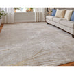 Feizy Waldor 39NBF Modern Abstract in Taupe/Brown/Silver