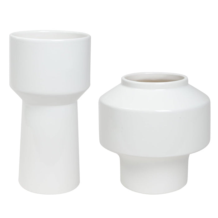 Uttermost Illumina Abstract White Vases - Set of 2