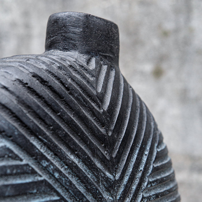 Uttermost Viewpoint Aged Black Vases - Set of 2