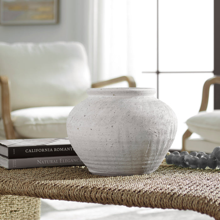 Uttermost Floreana White Vase